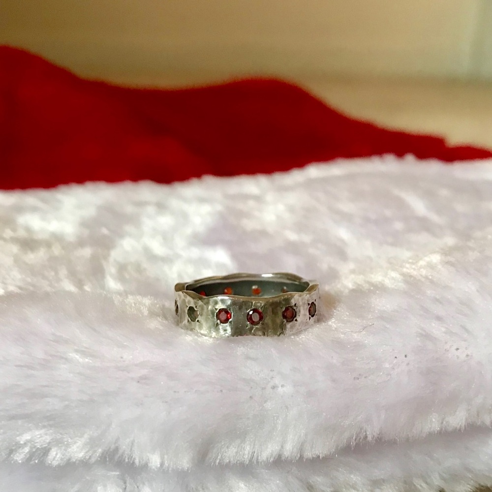 Garnet and Silver Ring